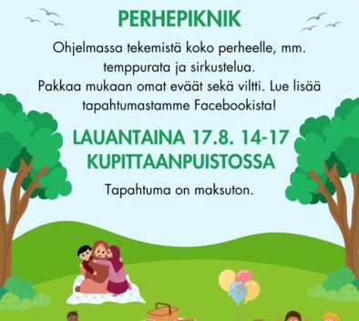 Lauantaina 17.8. klo 14-17 Kupittaanpuistossa. Tapahtuma on maksuton.