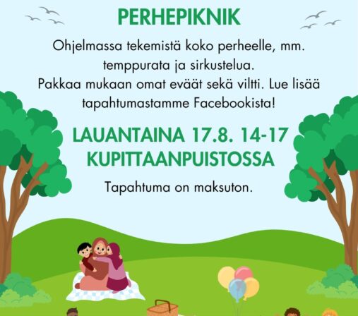 Lauantaina 17.8. klo 14-17 Kupittaanpuistossa. Tapahtuma on maksuton.