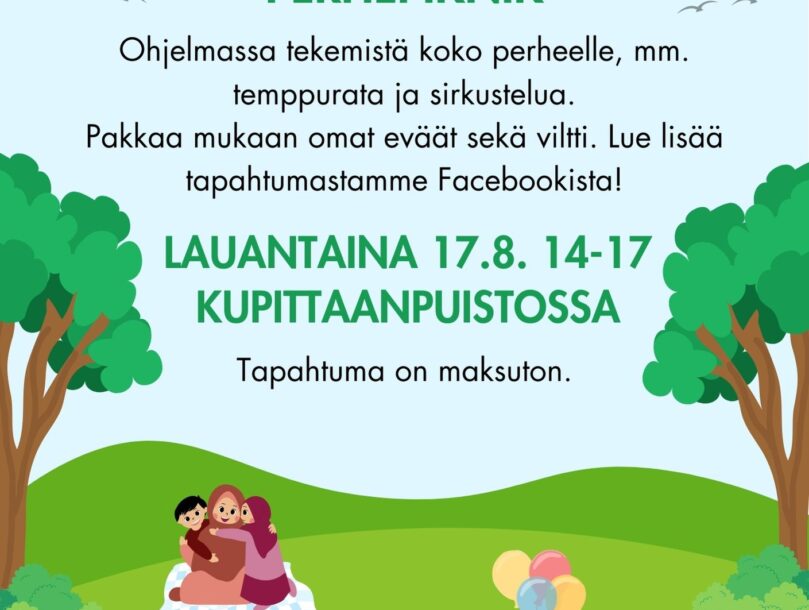 Lauantaina 17.8. klo 14-17 Kupittaanpuistossa. Tapahtuma on maksuton.